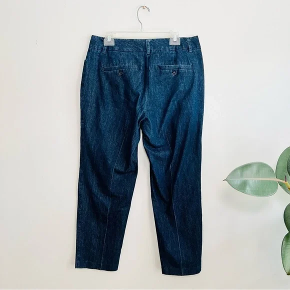 Eloquii dark wash mid rise cropped jeans - Picture 3 of 7